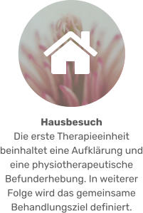 Hausbesuch Die erste Therapieeinheit beinhaltet eine Aufklärung und eine physiotherapeutische Befunderhebung. In weiterer Folge wird das gemeinsame Behandlungsziel definiert.